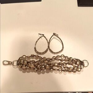 BUNDLE! 🍀Lucky Brand Gold Beaded Bracelet and Hoop Earrings